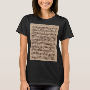 Antiquitätenblatt Musik Bach Manuskript-T - Shirt