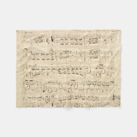 Antiquitätenblatt Musik Chopin Manuskript Fleecedecke (Vorderseite (Horizontal))