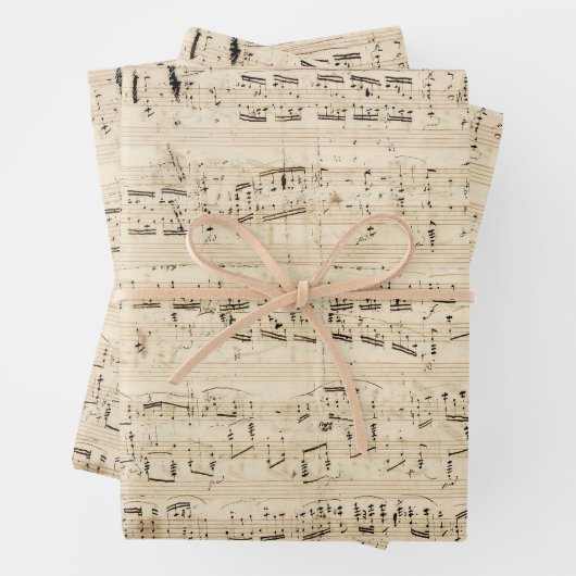 Antiquitätenblatt Musik Chopin Manuskript Geschenkpapier Set (Beispiel)