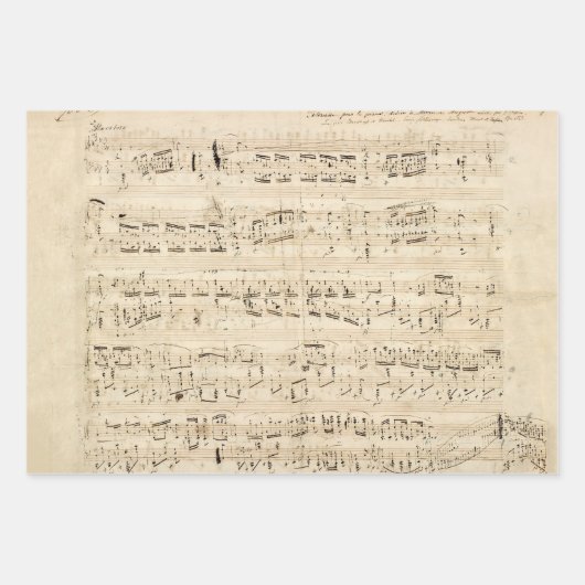 Antiquitätenblatt Musik Chopin Manuskript Geschenkpapier Set (Vorderseite)