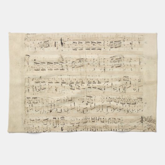 Antiquitätenblatt Musik Chopin Manuskript Geschirrtuch (Horizontal)