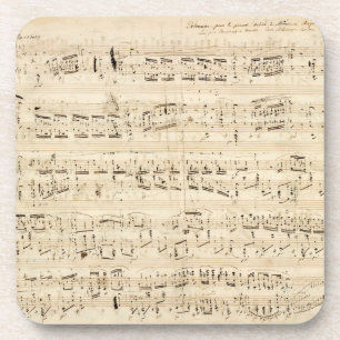 Antiquitätenblatt Musik Chopin Manuskript Getränkeuntersetzer