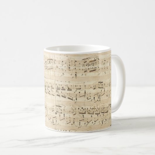 Antiquitätenblatt Musik Chopin Manuskript Kaffeetasse (VorderseiteRechts)
