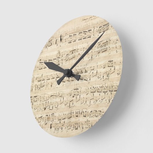 Antiquitätenblatt Musik Chopin Manuskript Runde Wanduhr (Winkel)