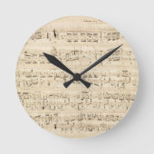Antiquitätenblatt Musik Chopin Manuskript Runde Wanduhr (Vorderseite)