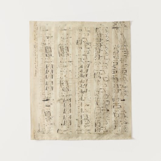 Antiquitätenblatt Musik Chopin Manuskript Wandteppich (Vorderseite)
