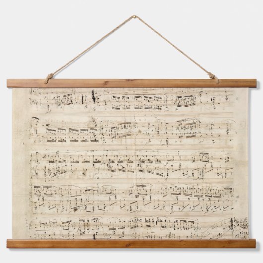 Antiquitätenblatt Musik Chopin Manuskript Wandteppich Mit Holzrahmen (Vorne)