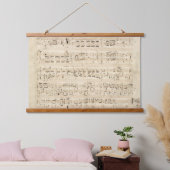 Antiquitätenblatt Musik Chopin Manuskript Wandteppich Mit Holzrahmen (Schlafzimmer)