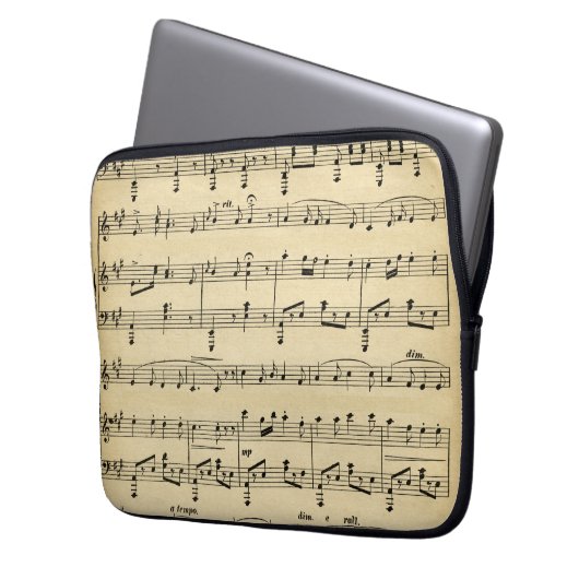 Antiquitätenblatt Musik - Laptop-Sieb Laptopschutzhülle (Vorderseite Links)