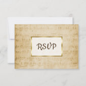 Antiquitätenblatt Musik Rosa Rose Wedding RSVP Kar (Rückseite)
