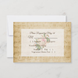 Antiquitätenblatt Musik Rosa Rose Wedding RSVP Kar