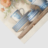 Antiquitätenblau und weiße Geschirr Kaffeepuppe au Seidenpapier (Detail)