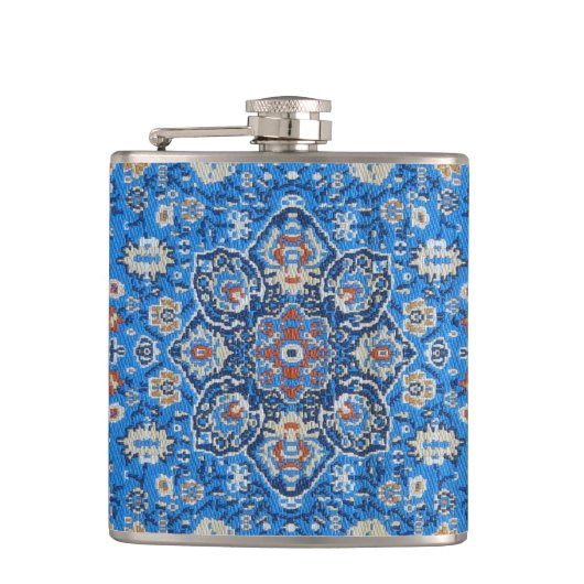 AntiquitätenblauTürkischer Persischer Teppich Rug Flachmann (Vorderseite)