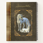 Antiquitätenbuch-Look Unicorn Leder Metallic Notizblock (Rückseite)