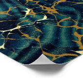 Antiquitätenbuchbinderei Marbled Endpaper Blue Mar Poster (Ecke)