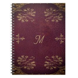 Antiquitätenbuchbindung - Lederlook Notizblock