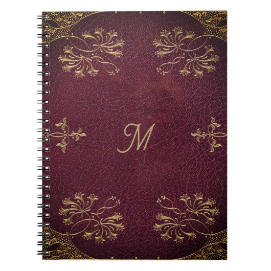 Antiquitätenbuchbindung - Lederlook Notizblock (Vorderseite)