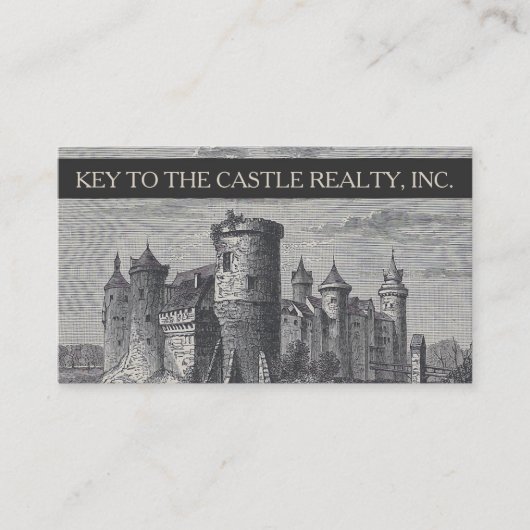 Antiquitätenburg | Vintage Darstellung Visitenkarte (Vorderseite)