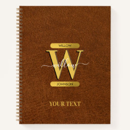 Antiquitätenbüro für Imitate Leather & Gold Monogr Notizblock