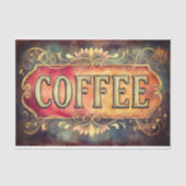 Antiquitätencoffee-Label-Signatur DQ1F-Decoupage Seidenpapier (Vorderseite)