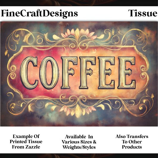 Antiquitätencoffee-Label-Signatur DQ1F-Decoupage Seidenpapier
