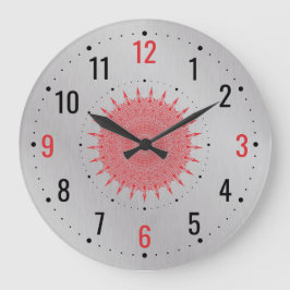 Antiquitätendekor aus Silbermetall - Vintag grau Große Wanduhr