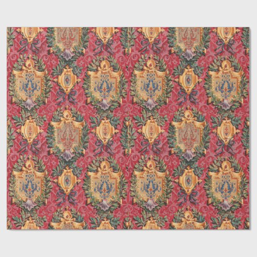 Antiquitätendekoration französisches Blumenmuster Geschenkpapier (Flach)