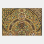 Antiquitätendekoration Holzdrucken Geschenkpapier Set (Vorderseite)