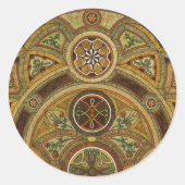 Antiquitätendekoration Holzdrucken Runder Aufkleber (Vorderseite)