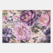 Antiquitätendekoupage aus Blumen und Schmetterling Geschenkpapier Set (Vorderseite 2)