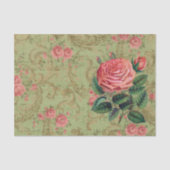 Antiquitätendekoupage & Gewebepapier Pink & Sage d Seidenpapier (Vorderseite)