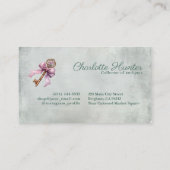 Antiquitätendesign alter Schlüssel Pink Bug Visitenkarte (Rückseite)