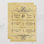 Antiquitätendesign erarbeiten - Hochzeit/Empfang e Einladung (Vorne/Hinten)