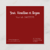 Antiquitätendesign Quadratische Visitenkarte (Rückseite)