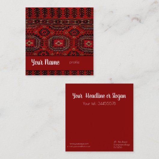 Antiquitätendesign Quadratische Visitenkarte (Vorne/Hinten)