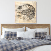 Antiquitätendiagramm Alte Mode Leinwanddruck (Insitu (Schlafzimmer))