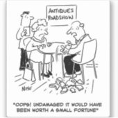 Antiquitätenexperte lässt einen wertvollen Gegenst Aufkleber (Vorderseite)