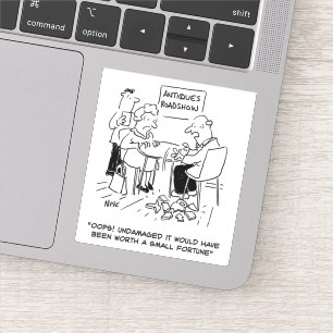 Antiquitätenexperte lässt einen wertvollen Gegenst Aufkleber