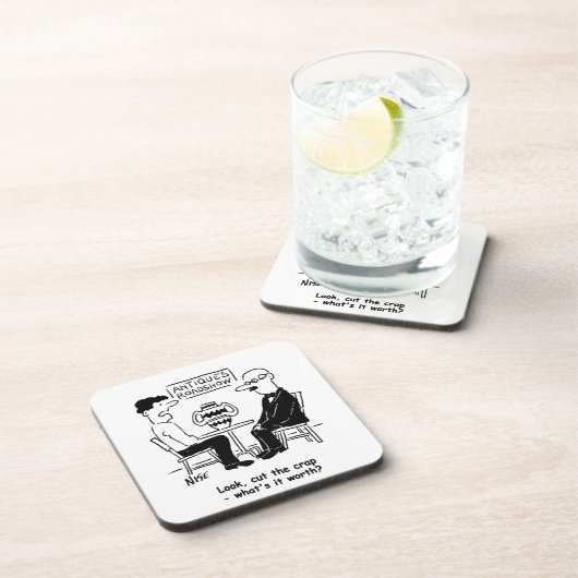 Antiquitätenexperte. Was lohnt es sich zu sonniger Getränkeuntersetzer (Rechte Seite)