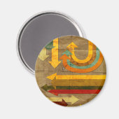 Antiquitätenfarbene Pfeile formen altes Papier Magnet (Vorderseite/Rückseite)