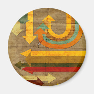 Antiquitätenfarbene Pfeile formen altes Papier Magnet