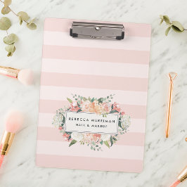 Antiquitätenfarbene Rosa Streifen Klemmbrett