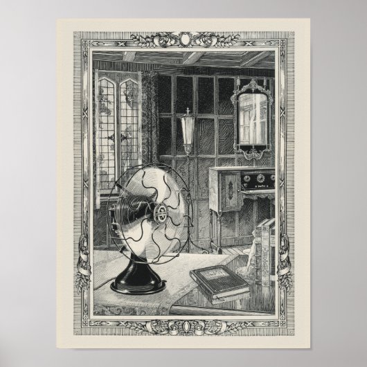 Antiquitätenfeststellplakat für elektrische Lüfter Poster (Vorne)