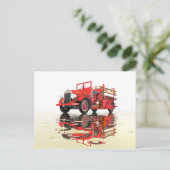 Antiquitätenfeuer-Motor Postkarte (Stehend Vorderseite)