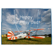 Antiquitätenflugzeug-Biplane Große Geschenktüte (Rückseite)