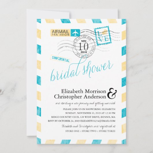 Antiquitätenflugzeug-Brautparty Einladung (Vorderseite)