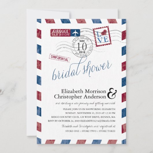 Antiquitätenflugzeug-Brautparty Einladung (Vorderseite)