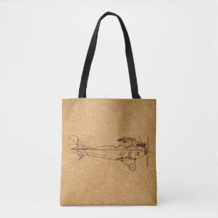 Antiquitätenflugzeug Retro Classic Aviation Map St Tasche