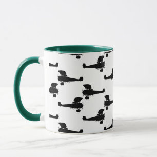Antiquitätenflugzeug-Silhouetten Vintages Flugzeu Tasse