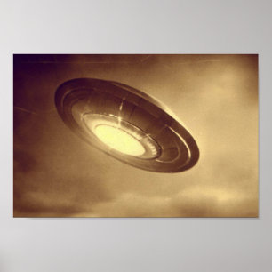 Antiquitätenfotografie eines UFO Poster